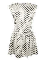 GANNI - Printed Double Satin Corset Mini Dress - Vakarėlių suknelė - Balta