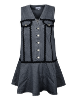 Ganni - Rigid Denim Mini Dress - Trumpa suknelė - Pilka