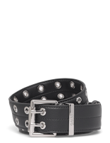 Ganni - Double Eyelet Belt - Juosmens diržas - Juoda