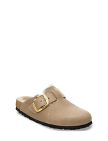 Birkenstock - Boston Bb Shearling Leoi Tabacco Br Laf - Plokščiakulniai bateliai - Smėlio