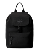 Calvin Klein - Solid Flap Monologo Backpack - Kuprinė - Juoda