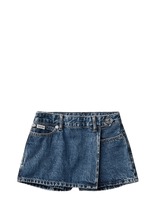 Calvin Klein - Denim Wrap Skort Beckford Wash - Džinsinis sijonas - Mėlyna