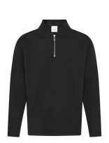 Calvin Klein - Ls Crinkle Crepe Spacer Qtr Zip - Megztinis su užtrauktuku - Juoda