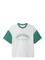 Calvin Klein Jeans - Ss Rlxd Prem Hvy Jrsy Ringer Tee - Marškinėliai trumpomis rankovėmis - Balta