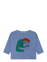 Bobo Choses - Hug Hairy Monster T Shirt - Ilgarankoviai marškinėliai - Mėlyna