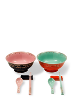 POLSPOTTEN - Ramen Set Grandpa Set2 - Stalo serviravimo rinkinys - Marga / raštuota