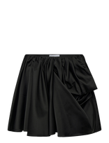 Ganni - Technical Stretch Satin Draped Mini Skirt - Trumpas sijonas - Juoda