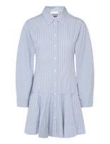 Ganni - Stripe Shirt Dress - Trumpa suknelė - Mėlyna