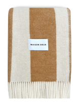 Maison Deux - Rough Stripe Blanket - Antklodė ir užtiesalas - Smėlio