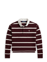 Ralph Lauren Kids - Striped Cotton Jersey Rugby Shirt - Ilgarankoviai polo marškinėliai - Burgundiška splava