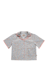 Wheat - Shirt S/S Lace Vilma - Marškiniai trumpomis rankovėmis - Mėlyna