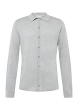 Davida Cashmere - Man Fine Knit Classic Shirt - Polo marškinėliai ilgomis rankovėmis - Pilka