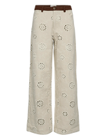 Nümph - Nuenora Pants - Plačios kelnės - Kreminė spalva