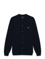 Lyle & Scott - Cotton Merino Knitted Shirt - Polo marškinėliai ilgomis rankovėmis - Tamsiai mėlyna