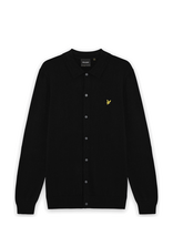 Lyle & Scott - Cotton Merino Knitted Shirt - Polo marškinėliai ilgomis rankovėmis - Juoda
