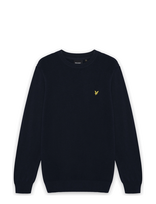 Lyle & Scott - Panelled Waffle Crew Neck Jumper - Apvalios apykaklės megztinis - Tamsiai mėlyna