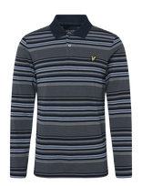 Lyle & Scott - Multi Stripe Long Sleeve Polo Shirt - Marškinėliai ilgomis rankovėmis - Tamsiai mėlyna