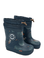 Mikk-line - Wellies Winter Aop - Barefoot - Žieminiai batai su raišteliais - Tamsiai mėlyna