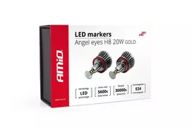 LED žymeklių žiedai, žymekliai bmw e92 x5 x6 x1 h8 20w auksiniai amio-01543