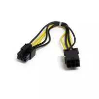 StarTech.com 8 colių 6 kontaktų PCI Express maitinimo ilginimo laidas, PCI-E (6 kontaktų) vyriškas, PCI-E (6 kontaktų) moteriškas, 0,15 m, juoda, geltona