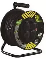 Emos P084253 Lauko prailginimo kabelis ant būgno 25 m / 4 vnt. / juodas / guma-neoprenas / 230V / 2,5 mm2