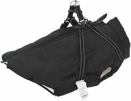 Šunų kailis su diržais, atsparus vandeniui, juodas, 5XL