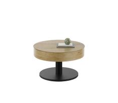 Kavos staliukas ELEMENT su pakeliama stalviršio plokšte, skersmuo 75 cm, ąžuolas/juoda