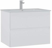 Vonios spintelė su praustuvu Kalune Design Nest, balta matinė sp., 51 cm x 71 cm x 55 cm