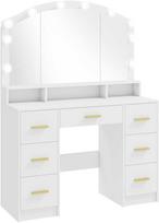 Aosom Tualetinis staliukas, 110x40x150 cm, balta, MDF