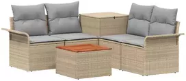 Sofos komplektas 6 vnt. 4 vietos Bežinė ir šviesiai pilka