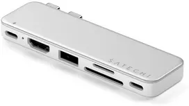 „Satechi“ USB-C Snap Hub, skirtas „MacBook Neo“ – sidabrinis