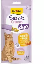 Gimborn Kačių skanėstai – GimCat Snack Kreminis Duo vištiena ir moliūgas 6 x 15 g