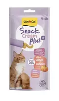 Gimborn Kačių skanėstai – GimCat SNACK CREAM + SALMON & PUMPKIN (SENIOR) 6 x 15 g