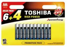 TOSHIBA AAA šarminės baterijos, 10 vnt. pakuotė