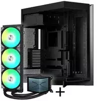 TRYX LUCA L70 Midi-Tower - juodas + PANORAMA 360 ARGB AiO Wasserkühlung, 3D-AMOLED-Ekranas, 360mm - juodas