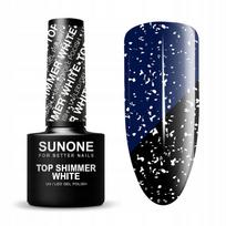 Gelinio nagų lako viršutinis sluoksnis Sunone Top Shimmer White, 5 g