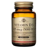 Solgar vitaminas D3 125 mcg (5000 TV) - 100 minkštųjų gelių