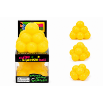 Antistresinis squishy kubas, minkštas cube žaislas - geltonas