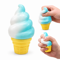 Antistresinis minkomas žaislas squishy - Ledų ragelis / Ledai - mėlyna