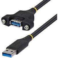 Startech 2M USB 3.0 TYPE A F-M PANEL F TO M PANEL BLACK CABLE USBPNLAFAM2M