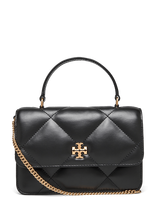 Tory Burch - Kira Diamond Quilt Mini Top Handle Chain Wallet - Rankinė - Juoda