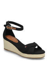 Tommy Hilfiger - Flag Criss-Cros Mid Wedge Espad - Platforminės basutės - Juoda