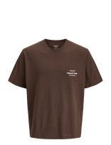 Jack & Jones - Jornorrebro Typo Tee Ss Crew Neck Noos - Marškinėliai trumpomis rankovėmis - Ruda