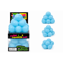 Antistresinis squishy kubas, minkštas cube žaislas - mėlynas