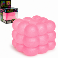 Antistresinis squishy kubas, minkštas sensorinis žaislas kubas - rožinis