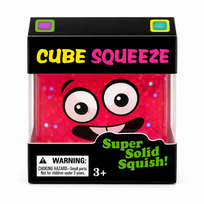 Antistresinis squishy kubas, minkštas sensorinis žaislas - blizgus rožinis