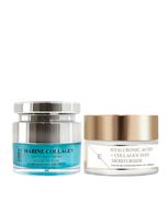 ERTH SKIN LONDON Jūrinio kolageno dieninis kremas su SPF 50, dieninis kremas su hialurono rūgštimi ir kolagenu, 2x50 ml