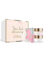 ERTH SKIN LONDON Rožių žiedų lūpas putlinantis blizgis, rožių žiedų hidrogeliniai paakių padeliai, EGF ląstelių efekto naktinis drėkiklis, hialurono rūgšties ir kolageno dieninis drėkiklis