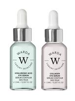 WARDA LUXURY SKINCARE Stangrinamasis paakių serumas su kolagenu (15 ml), drėkinamasis hialurono rūgšties paakių serumas (15 ml)