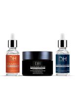 DR H HYALURONIC Vitamino C serumas (30), jūrinio kolageno serumas (30), šveitiklis (60 ml) brandžiai odai